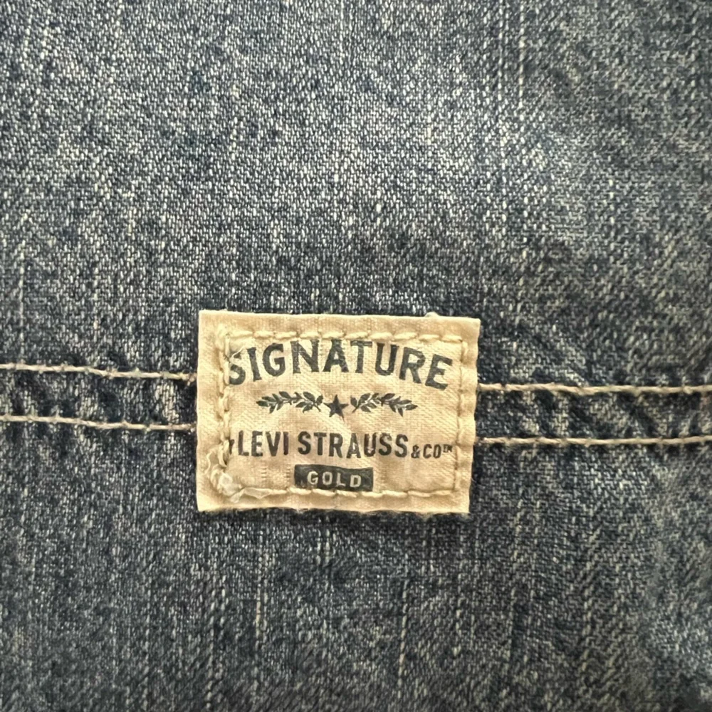 Signature by Levi Strauss Relaxed Blue Denim Wide Leg Jeans Size 42x32